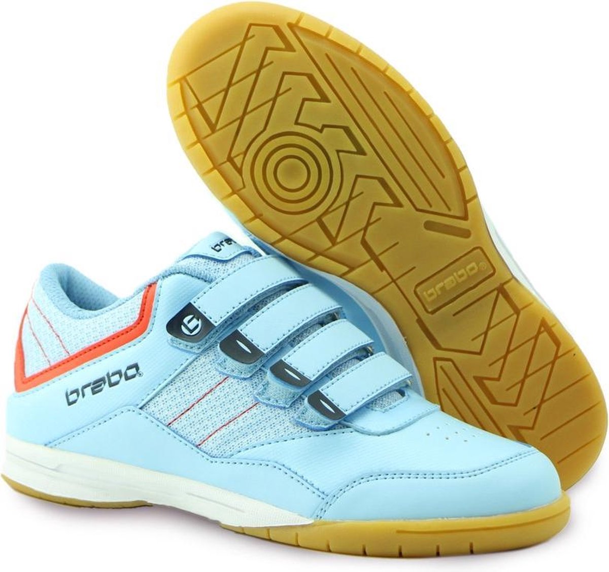 Brabo Velcro Indoor Hockeyschoenen - Indoor schoenen  - blauw licht - 32