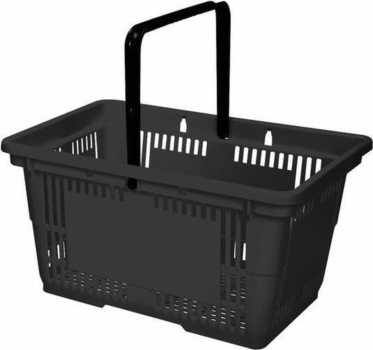 Winkelmandje 28 liter - zwart - 1 handvat - 10 stuks