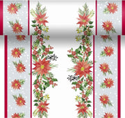 Kerst thema tafellopers/placemats met kerststerren 40 x 480 cm - Kerstdiner tafeldecoratie versieringen