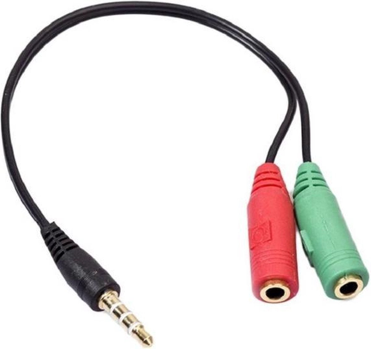 A01 Adapterkabel Voor Koptelefoon En Microfoon - 20 Cm - 1 Mannelijke Jack Naar 2 3