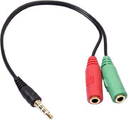 A01 Adapterkabel Voor Koptelefoon En Microfoon - 20 Cm - 1 Mannelijke Jack Naar 2 3