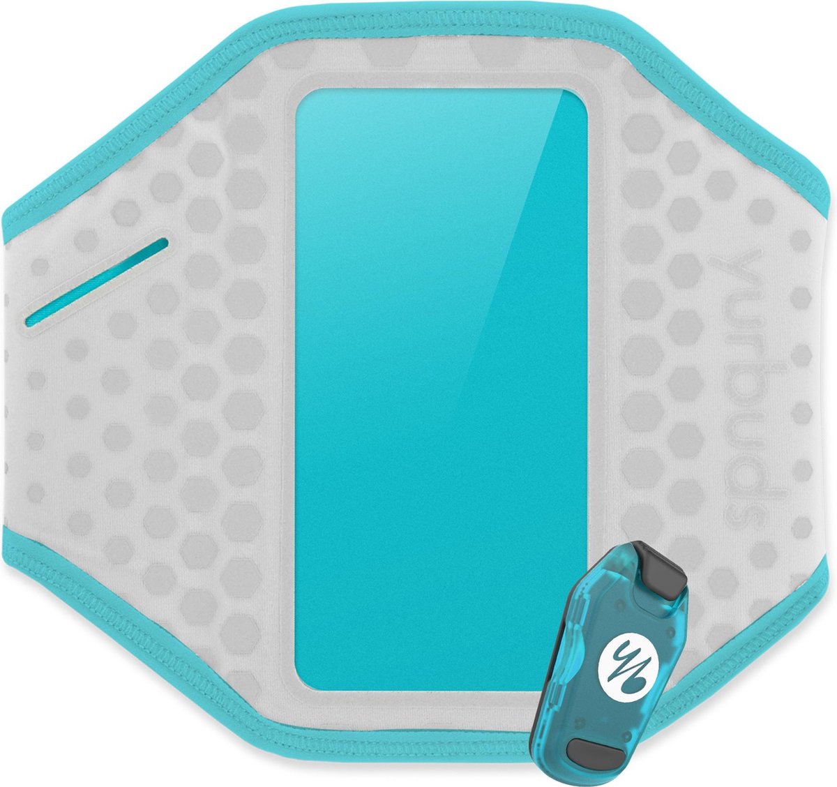 Yurbuds Universal Ergosport LED Armband - Grijs / Aqua Blauw