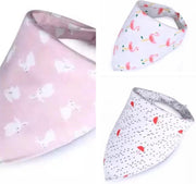 Bandana Slabbetjes - Punt Slab - +Zever Slabbetje - Kwijl Slab - Setje van 3 stuks - Pastel Design - Kraam Cadeau
