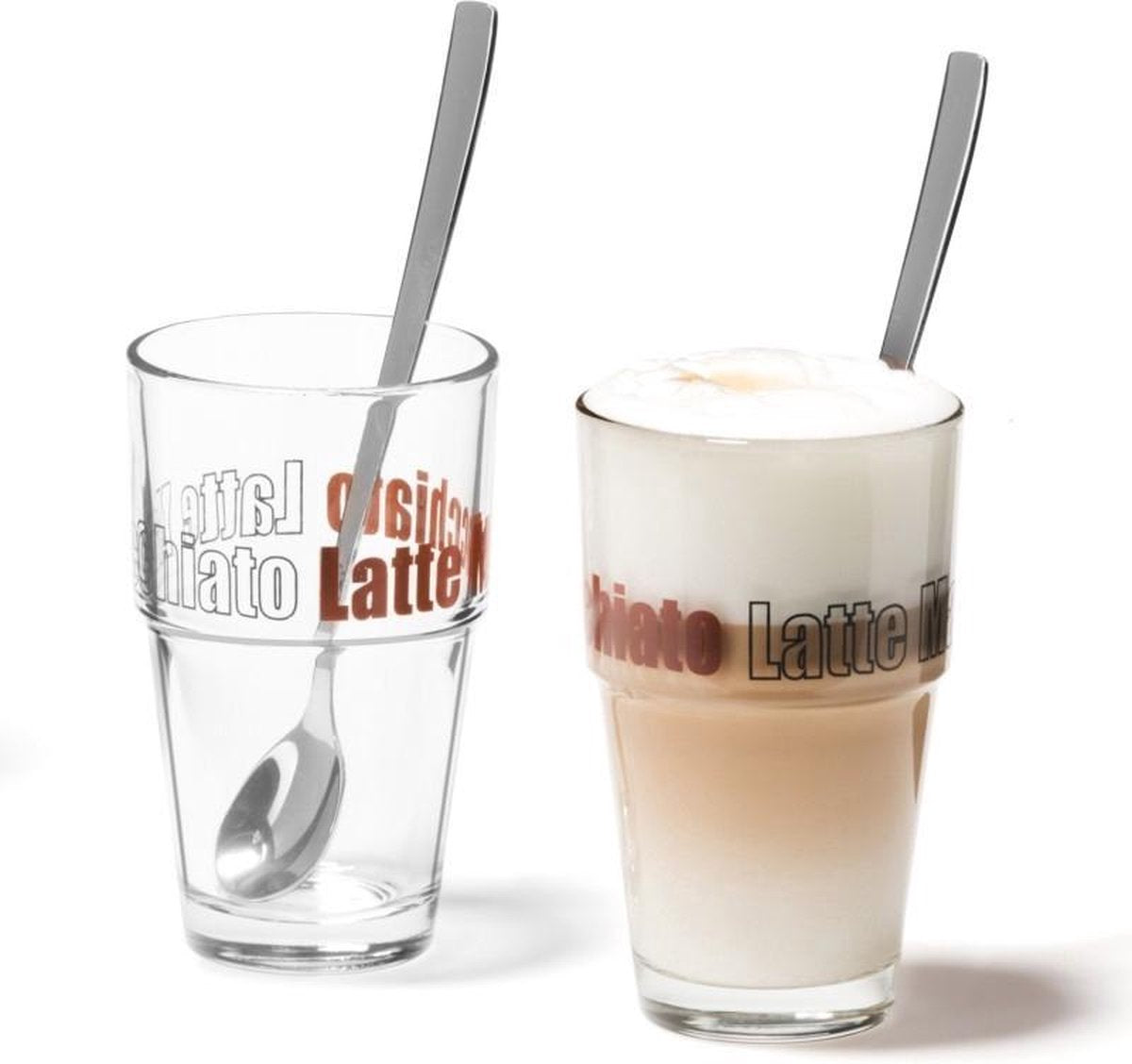 Leonardo Solo Latte Macchiato glazenset - 2 Koffieglazen & 2 lepels
