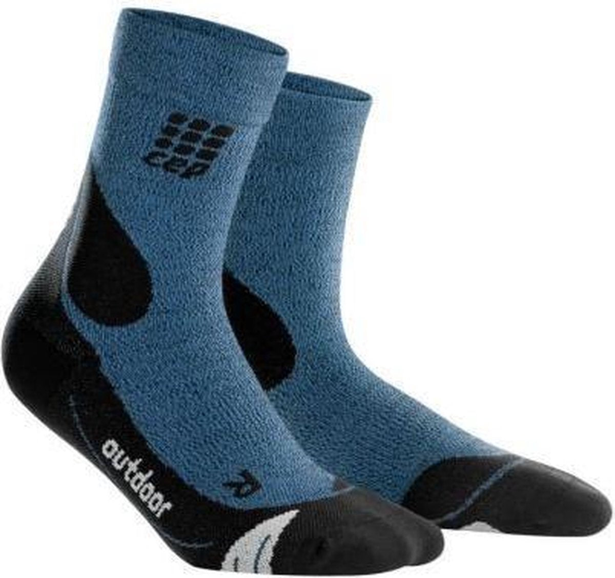 CEP Hiking Merino Mid-Cut Compressie Wandelsokken - Diep blauw/Zwart - Dames (40-43)