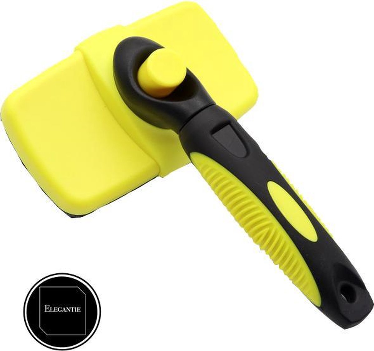 ElegaPet Hondenborstel Geel - Hondenhaar Verwijderen - Kat en Hondenkam - Slickerborstel Hond en Kat - Groomer - Ondervacht Kam Hond - Borstel Hond - Hondenborstel Langharig en Kortharig - Slickerborstel - Anti Klit/Knopen/Huidschilfers