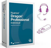 Nuance Dragon 15 Professional Individual - Nederlands+Engels - Met stereo USB-headset en USB-stick met de installatiebestanden.