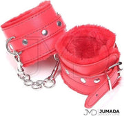 Handboeien - Bondage - Verstelbaar - Pluche - Rood
