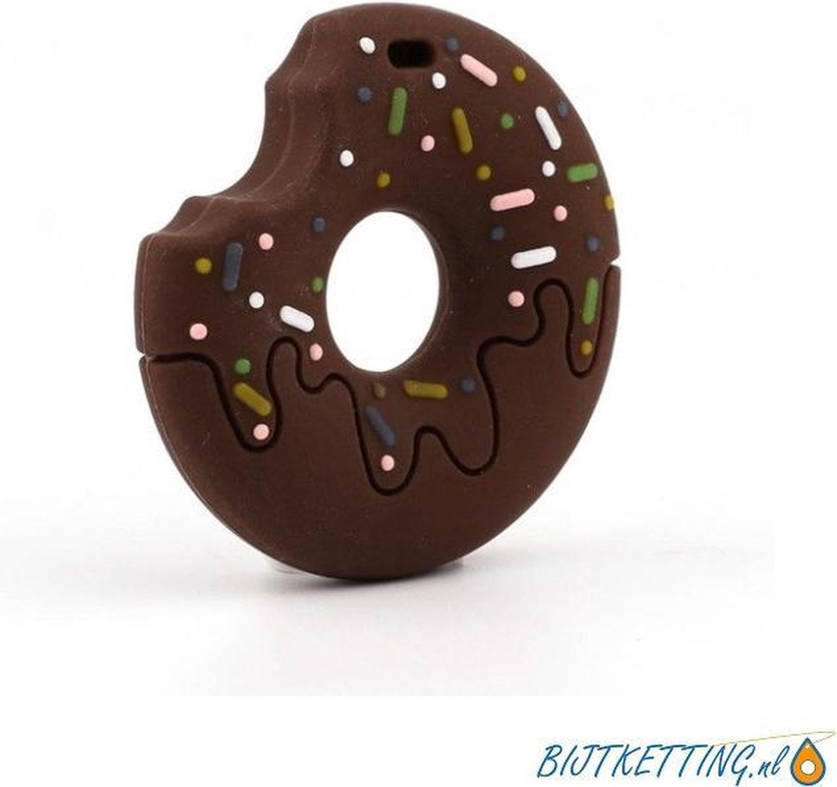 Bijtketting | Donut Happy Sprinkles | Bruin