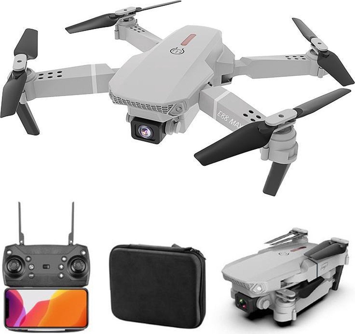 iTeck E88 opvouwbare drone met camera - Inclusief opbergtas - 40 minuten vliegtijd