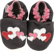 Hobea - babyslofjes - hartjes - bruin