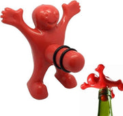 Doodadeals® | Happy Fred Wijnstop | Vacuüm Wijndoppen | Wijnfles Stoppers | Wijnstopper | Flessenstop | Wijnstop Grappig | Wijnstopper Vacuüm | Rood