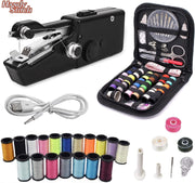 Handy Stitch - PREMIUM Handnaaimachine met USB Kabel en 79 Delige Starterskit - Compact - Draadloos - Draagbare reis naaimachine - Incl. 21 Spoelen garen - Elektrisch of op Batterijen