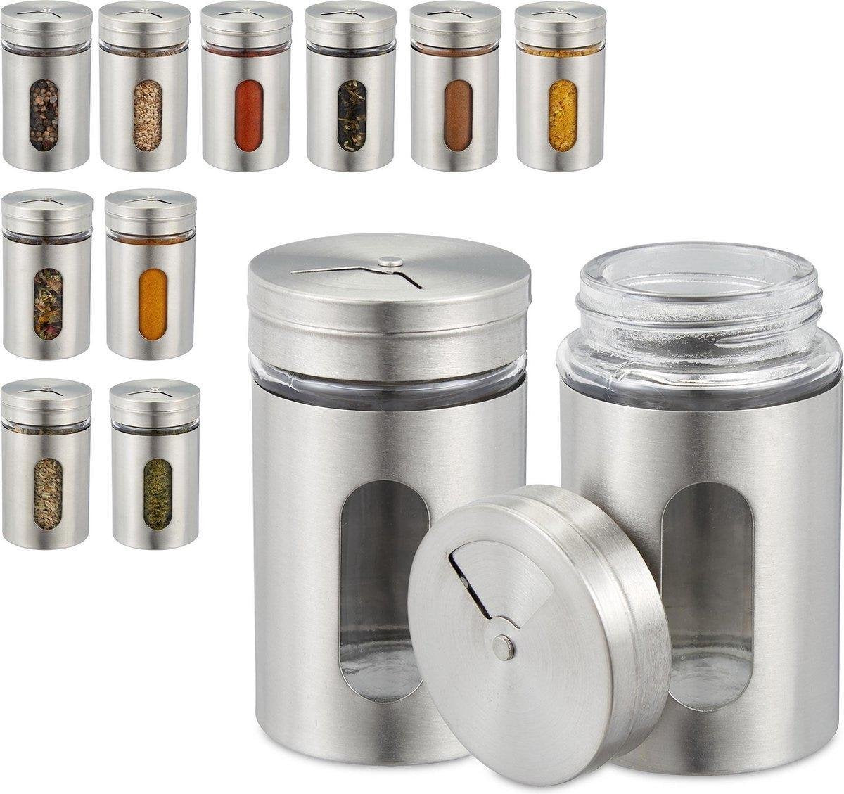 Relaxwonen - kruidenpotjes met strooideksel - 12 stuks - kruidenstrooier - potjes voor kruiden