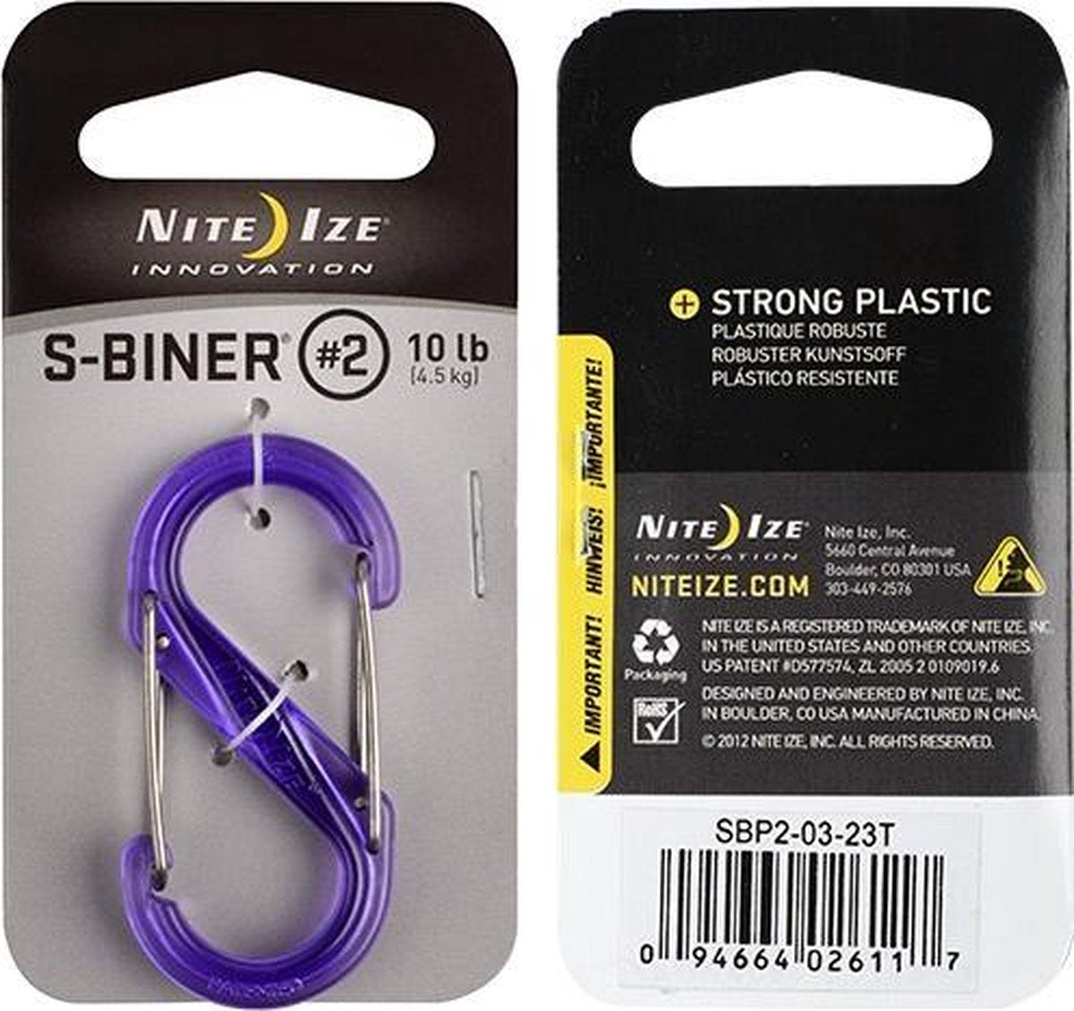 NITE IZE S-Biner 2 -  plastic - Purple