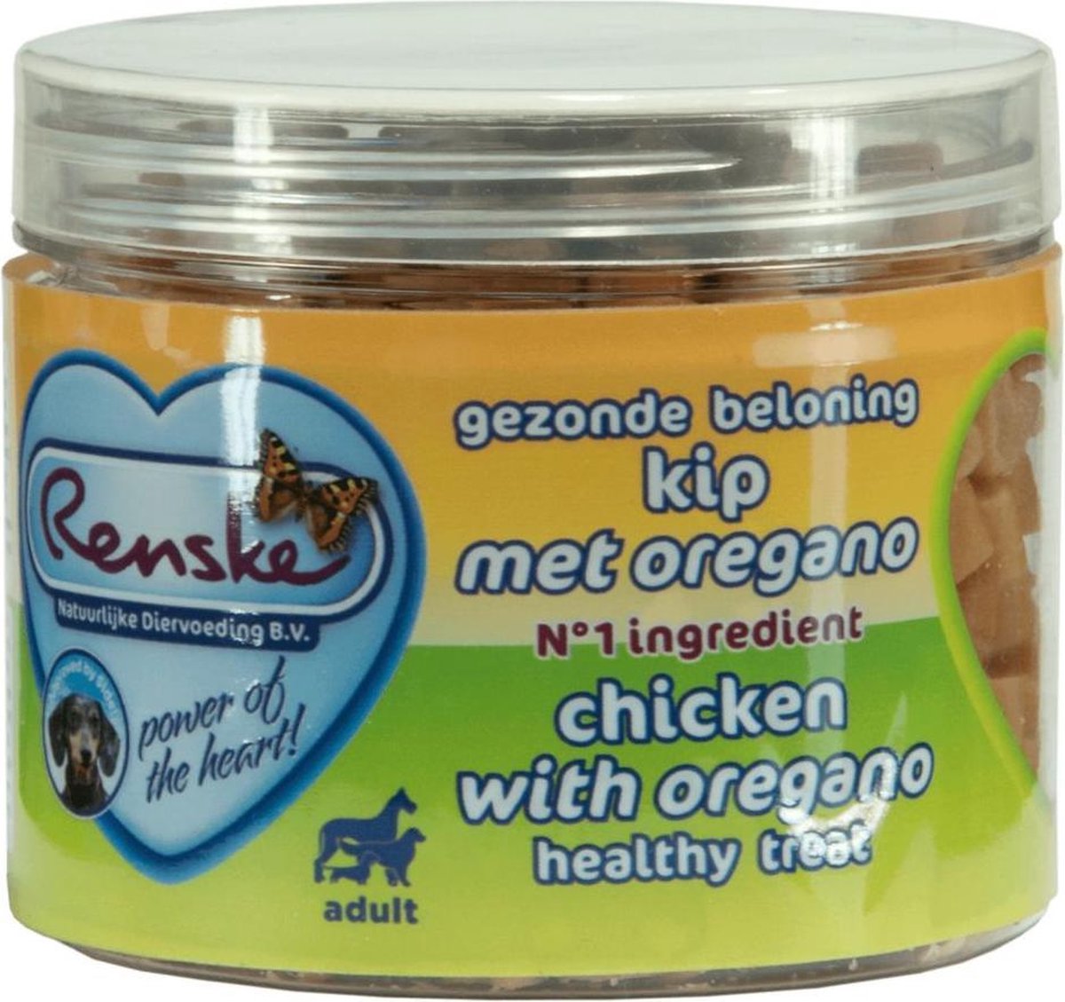 12x Renske Gezonde Beloning Mini Hartjes Kip - Oregano 100 gr