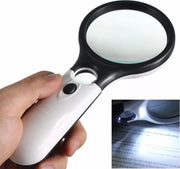 LOUZIR Handloep Leeslamp Met LED Verlichting - Hand Vergrootglas Loep Met Licht - Handloep voor slechtzienden