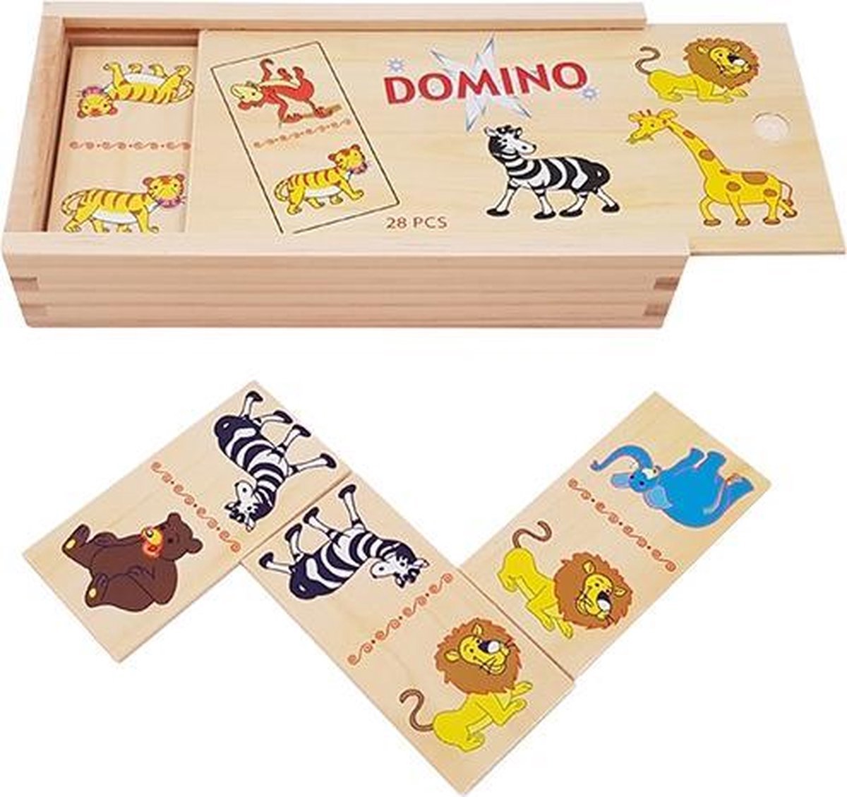 Houten Jungle en Safari domino