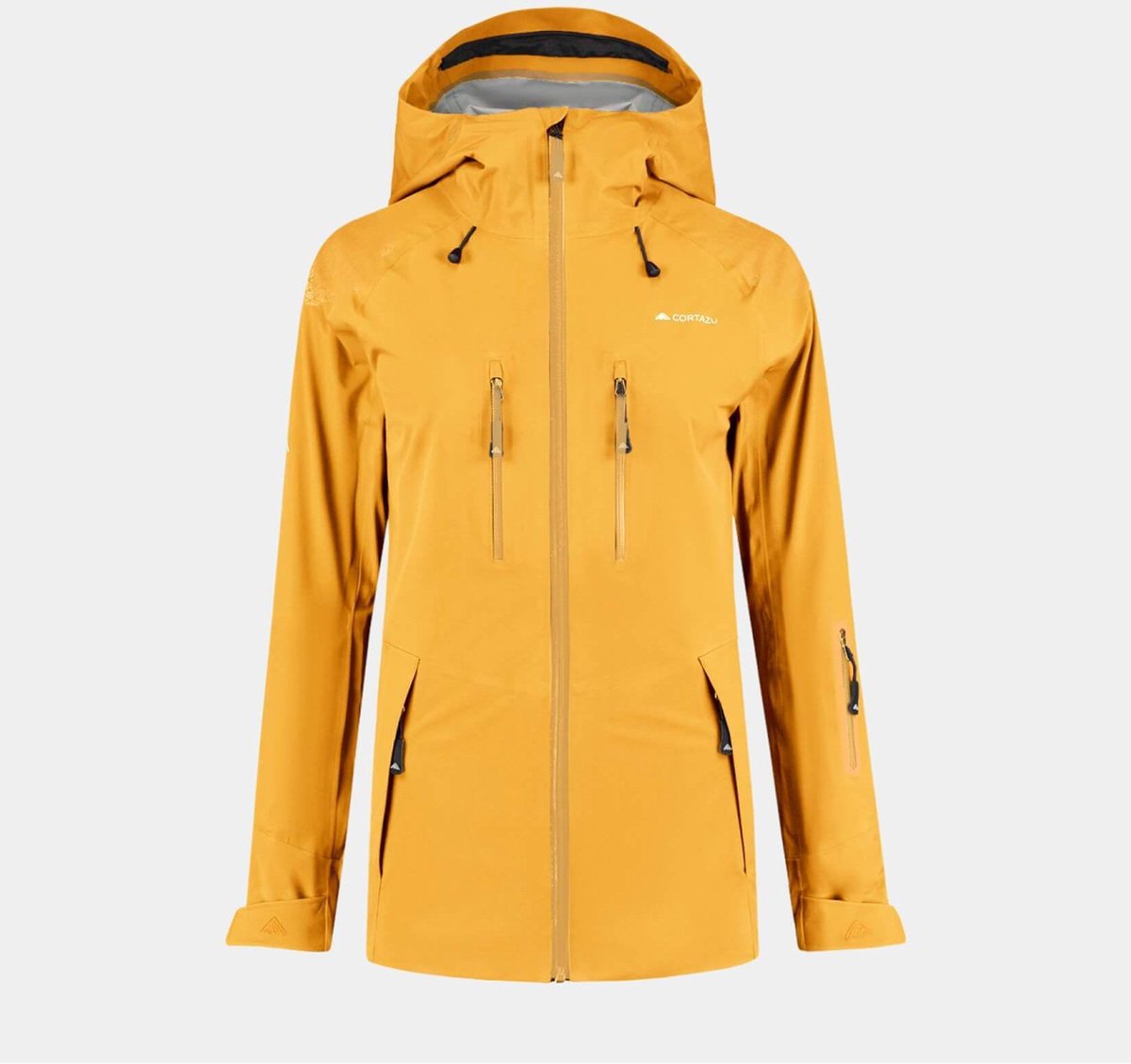Cortazu Mountain Hard Shell Jas  Geel | Dames warme outdoor jas waterdicht & winddicht met capuchon