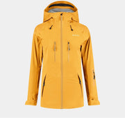Cortazu Mountain Hard Shell Jas  Geel | Dames warme outdoor jas waterdicht & winddicht met capuchon