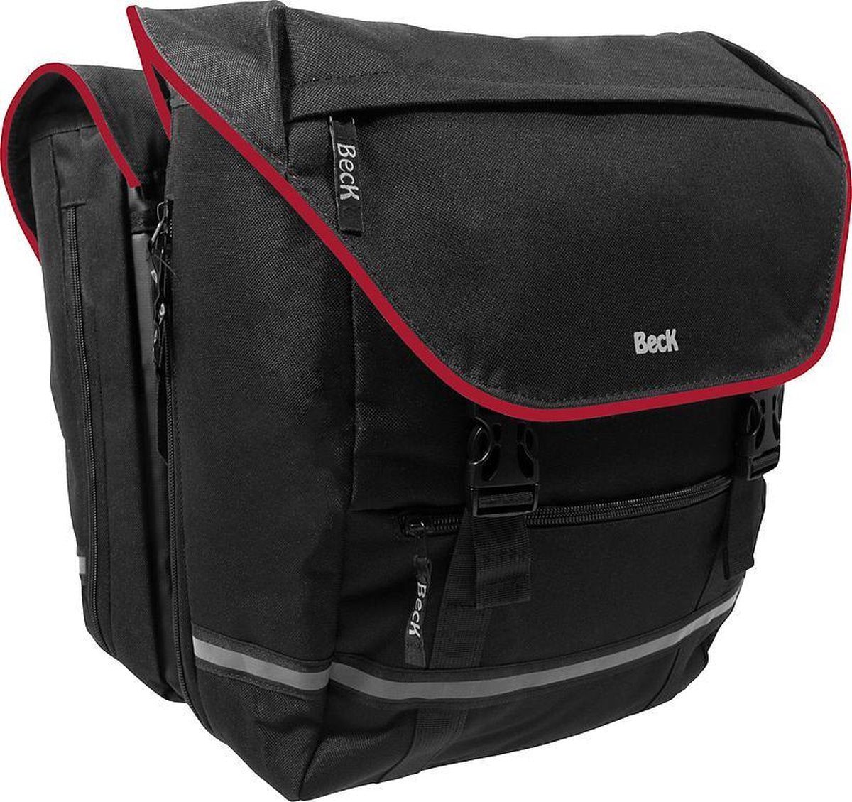 Beck dubbele fietstas SPRTV XL rode bies 40L