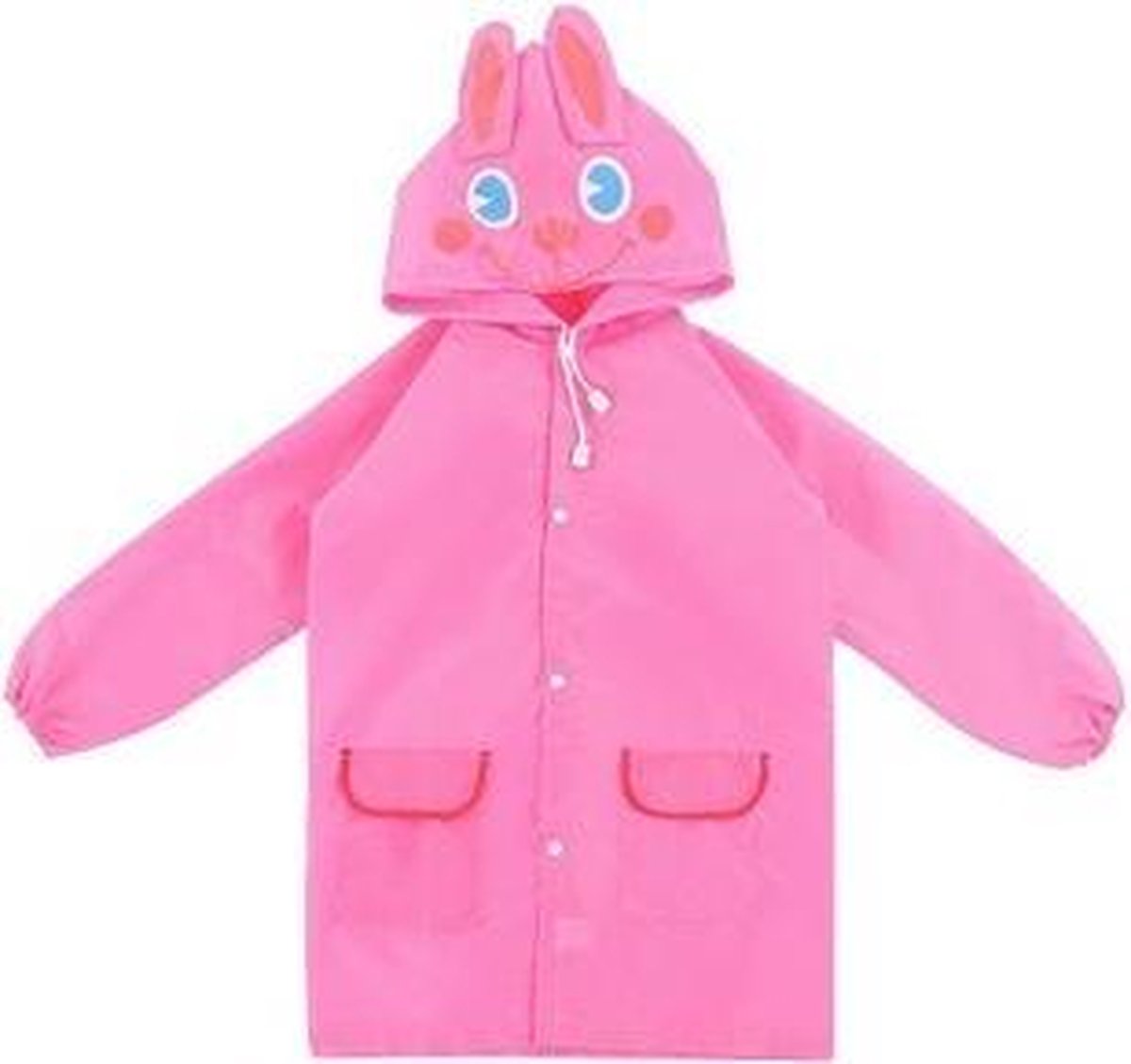 Poncho Regenponcho - Kinder Regenjas - Kinderjas - 3-6 jaar - Regenjas - One Size - Roze Konijn