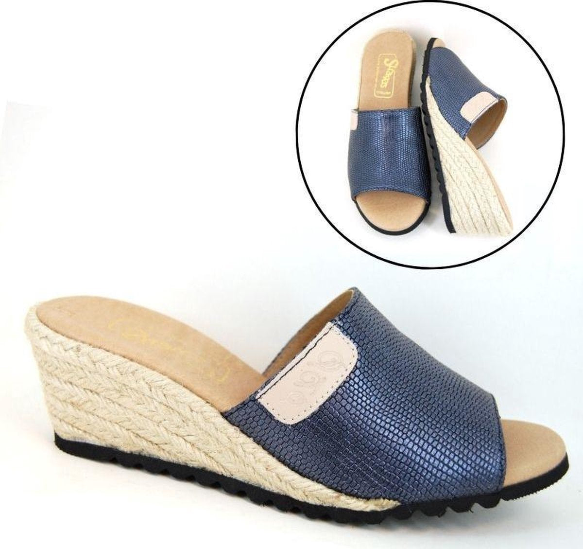 Stravers - Sleehak Slippers Maat 44 Grote Maten Espadrilles Muiltjes