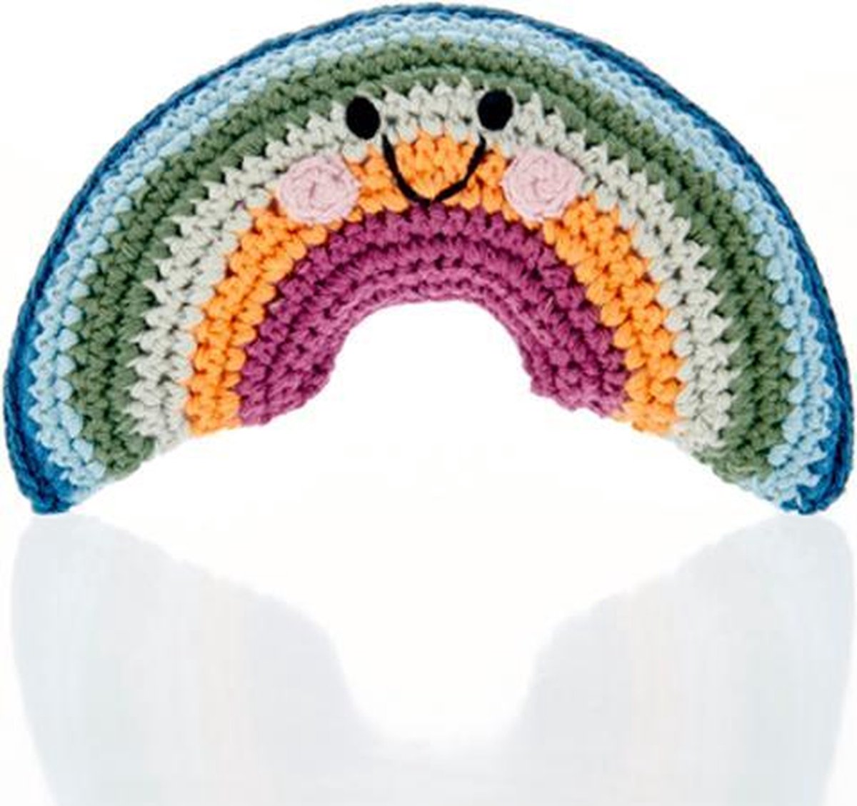 Pebble Organic rammelaar - Friendly rainbow - fairtrade - duurzaam