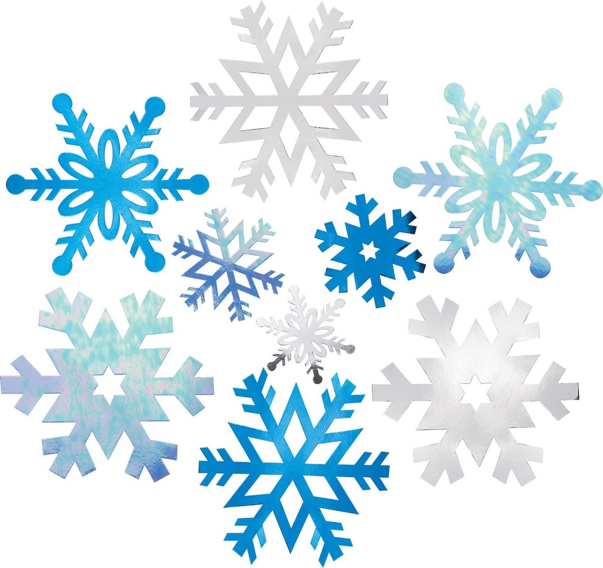 12 kartonnen kerst sneeuwvlokken - Feestdecoratievoorwerp