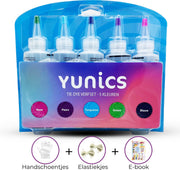 YUNICS® Tie Dye Kit - M - 5 kleuren - 120ML - Tie Dye Set - Tie Dye Verf - Textielverf - Complete Set - Inclusief Elastieken & Handschoenen - Inclusief Nederlandstalige Handleiding - Roze