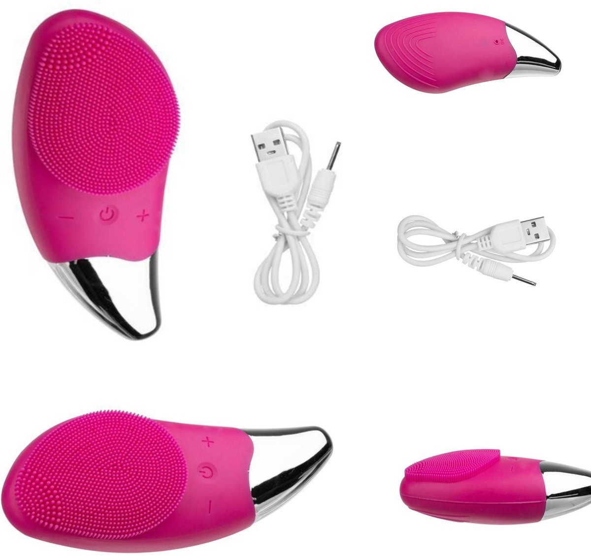 A&K vibrerende gezichtsreiniging borstel Anti-Aging Silicone Massager Waterdichte huid reiniging zorg en massager