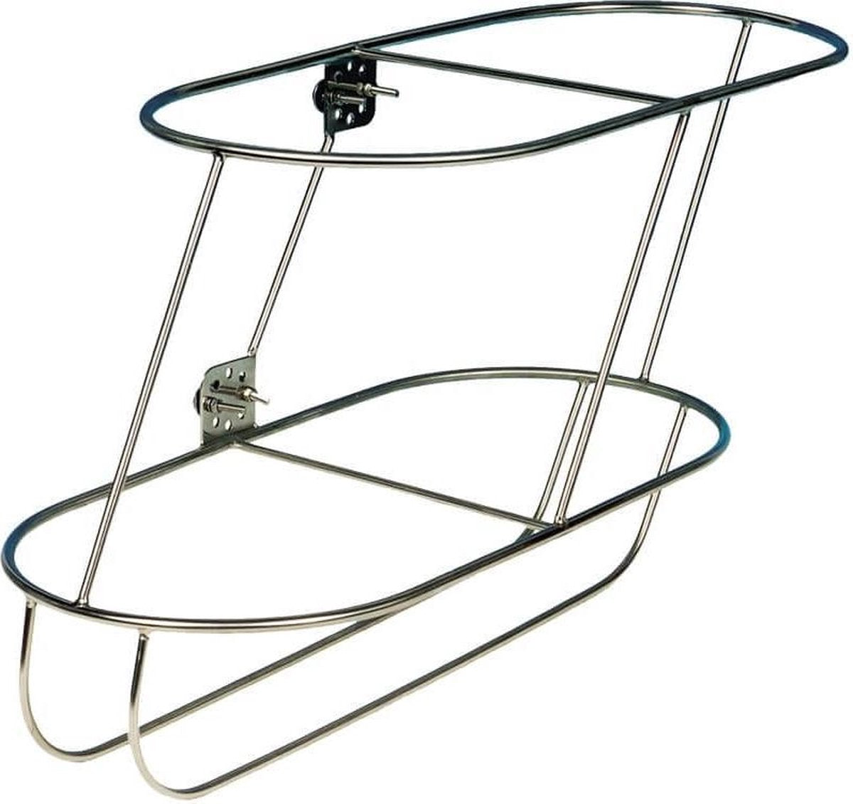 Allpa schuine RVS Fenderhouder bakboord voor 2 Stootwillen Ø 24 cm