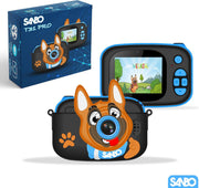 Sanbo® Kindercamera T31 PRO - Blauw - voor en achter camera - Gratis kinderrugzak - gratis 32GB SD card en card reader - Fototoestel voor Kinderen - Vlogcamera met games - videofunctie - Digitaal Kinderfototoestel - Klein Formaat Speelgoed Camera -