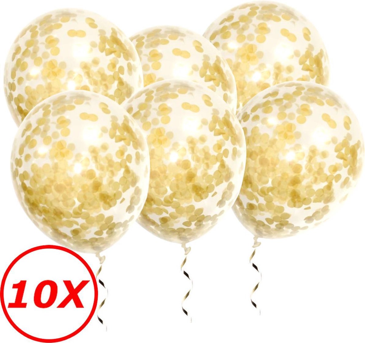 Gouden Confetti Ballonnen 10 Stuks Luxe Feestversiering Verjaardag Bruiloft Ballon Goud Papier Confetti Ballon