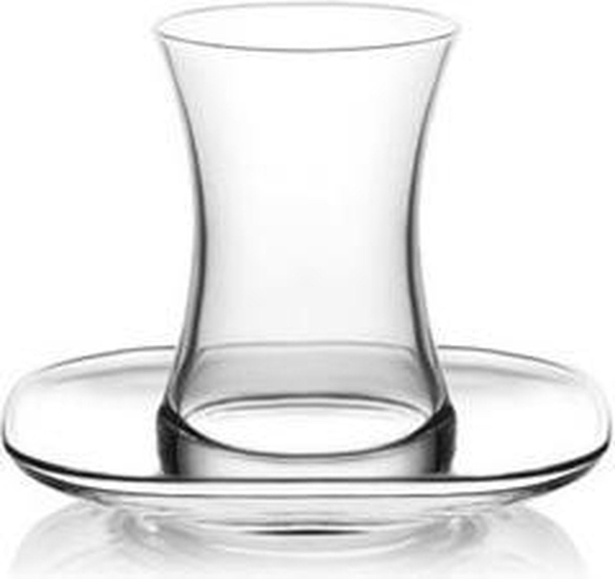 LAV Zen - Turkse Theeglazen Met Schoteltjes - Set van 6 - 155 ml