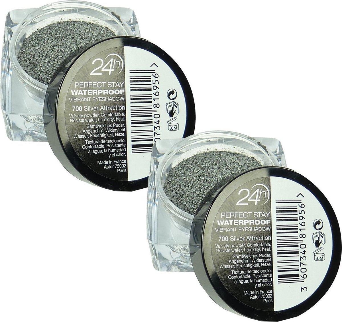 Astor 24h Perfect Stay 700 Silver Attraction -  Waterdicht Oogschaduw - Make-up - 2 Stück