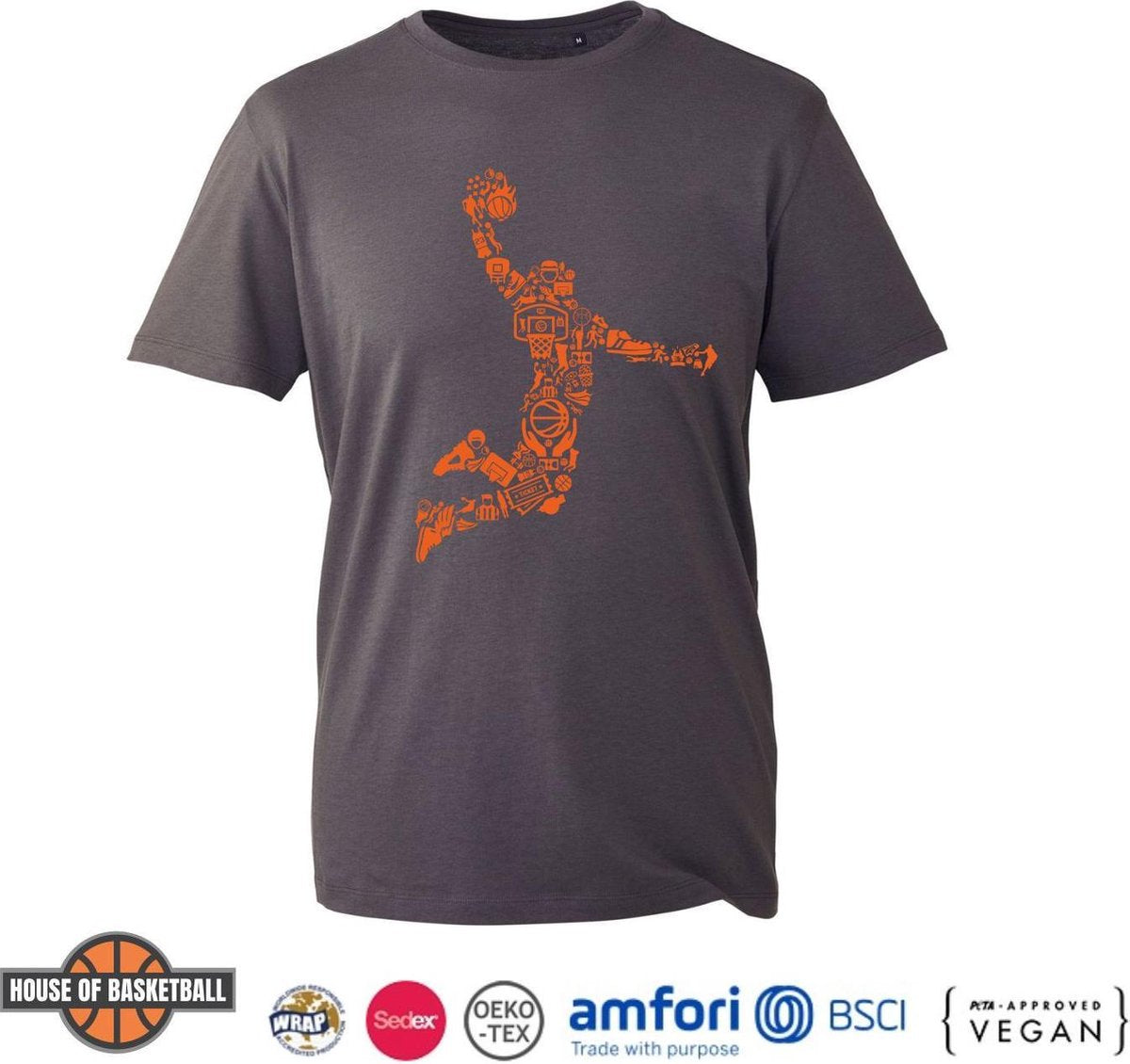 Basketball Player Icon logo T-shirt - donkergrijs - XL