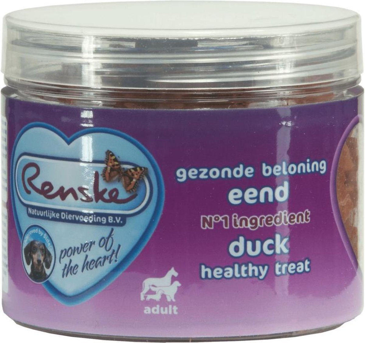 12x Renske Gezonde Beloning Hartjes Eend 100 gr