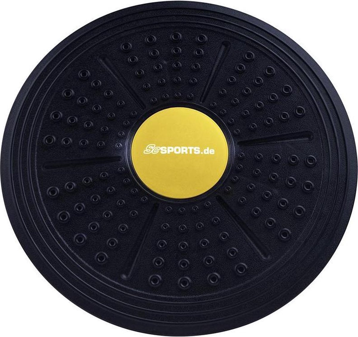 ScSPORTS® Balansbord - Balance Board - Ø ca. 35.5 cm - 5 cm hoog - zwart/geel