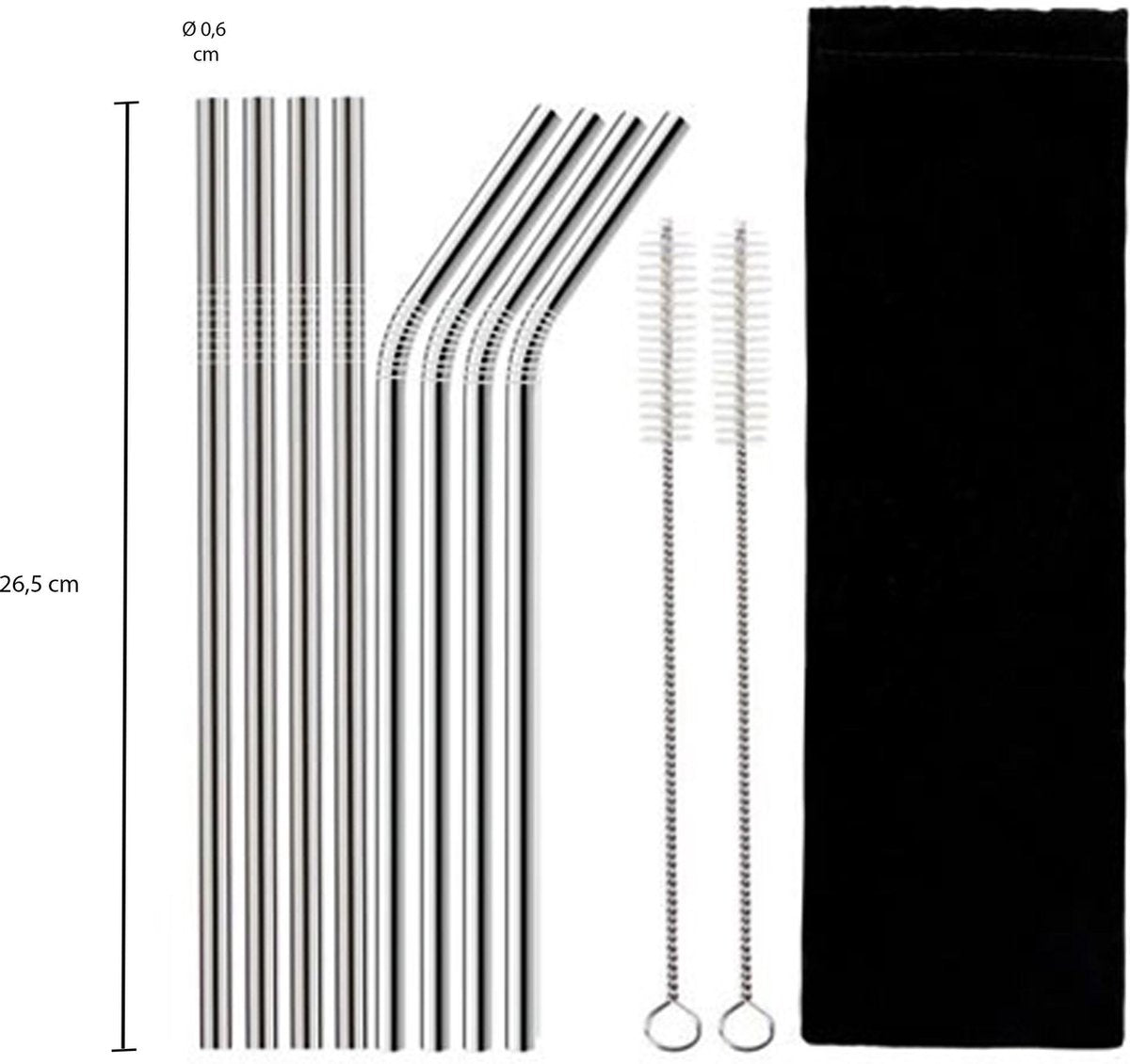 Metalen rietjes – Set van 10 items