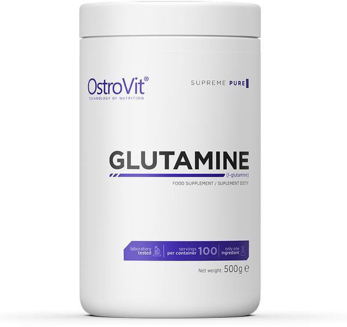 Aminozuren - Glutamine 500g OstroVit - Neutraal + GRATIS Bulk Shaker 700ml