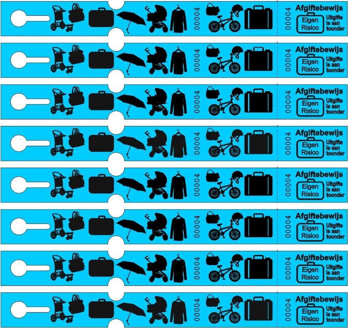 Bagagetickets - Bagagelabels op rol - 500 Nummers - Blauw