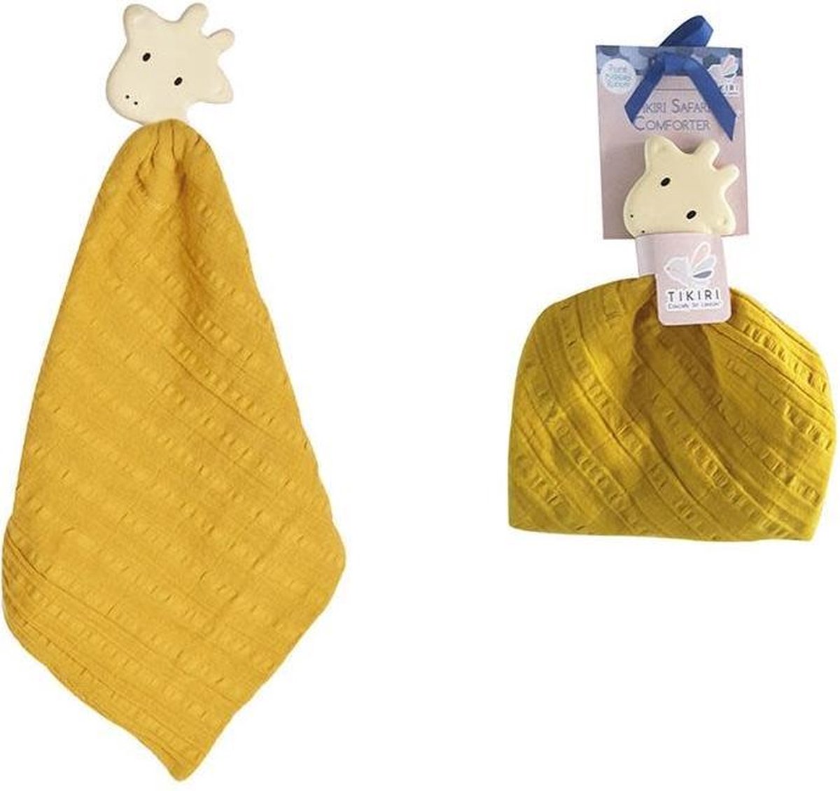 Tikiri Geel Knuffeldoekje Safari Giraf