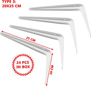 Set van 24 metalen plankendragers (type 3