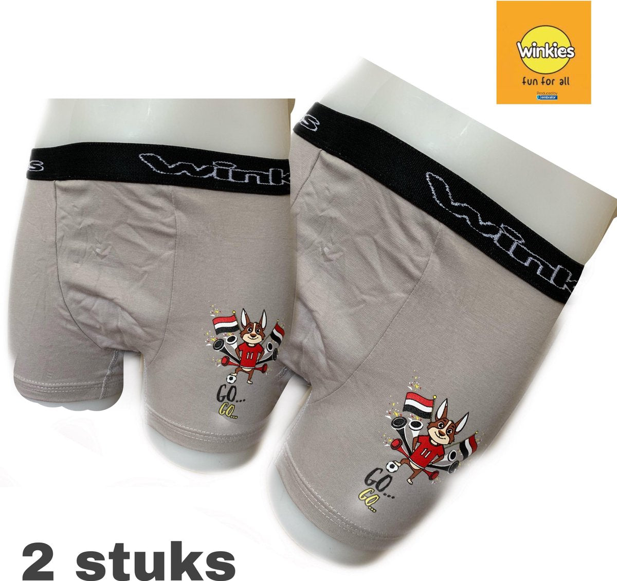 Embrator 2-pack jongens Boxershort licht grijs Toby maat 134/140