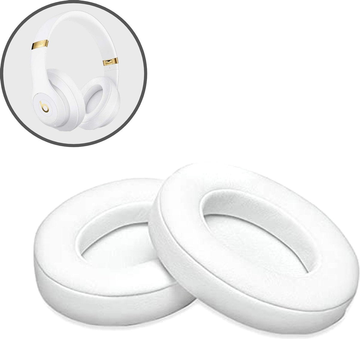Oorkussens voor Beats By Dr. Dre Studio 2.0/3.0 wireless - Koptelefoon oorkussens voor Beats Studio wit