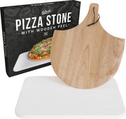 Gadgy Pizzasteen en Pizzaschep – Cordieriet voor knapperige pizzabodem – Pizza Steen voor BBQ