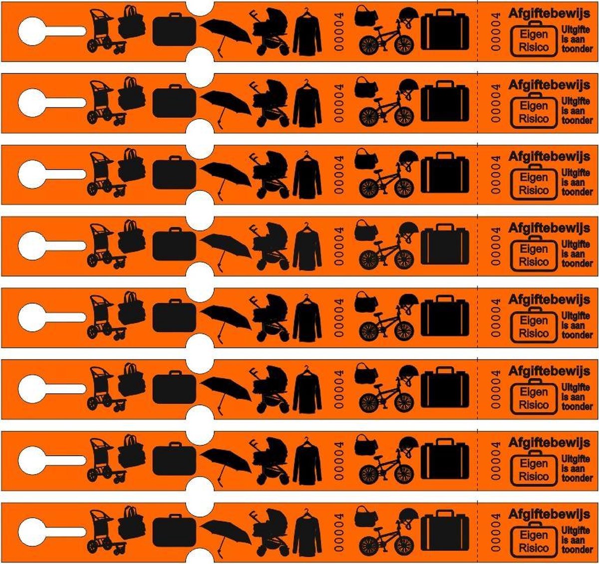 Bagagetickets - Bagagelabels op rol - 500 Nummers - Oranje