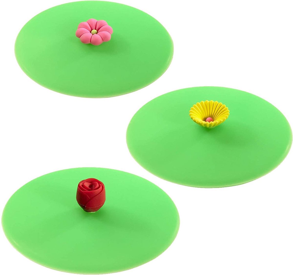 Lurch - siliconen deksel voor drinkglas - set 6 st. - groen - 10.5cm