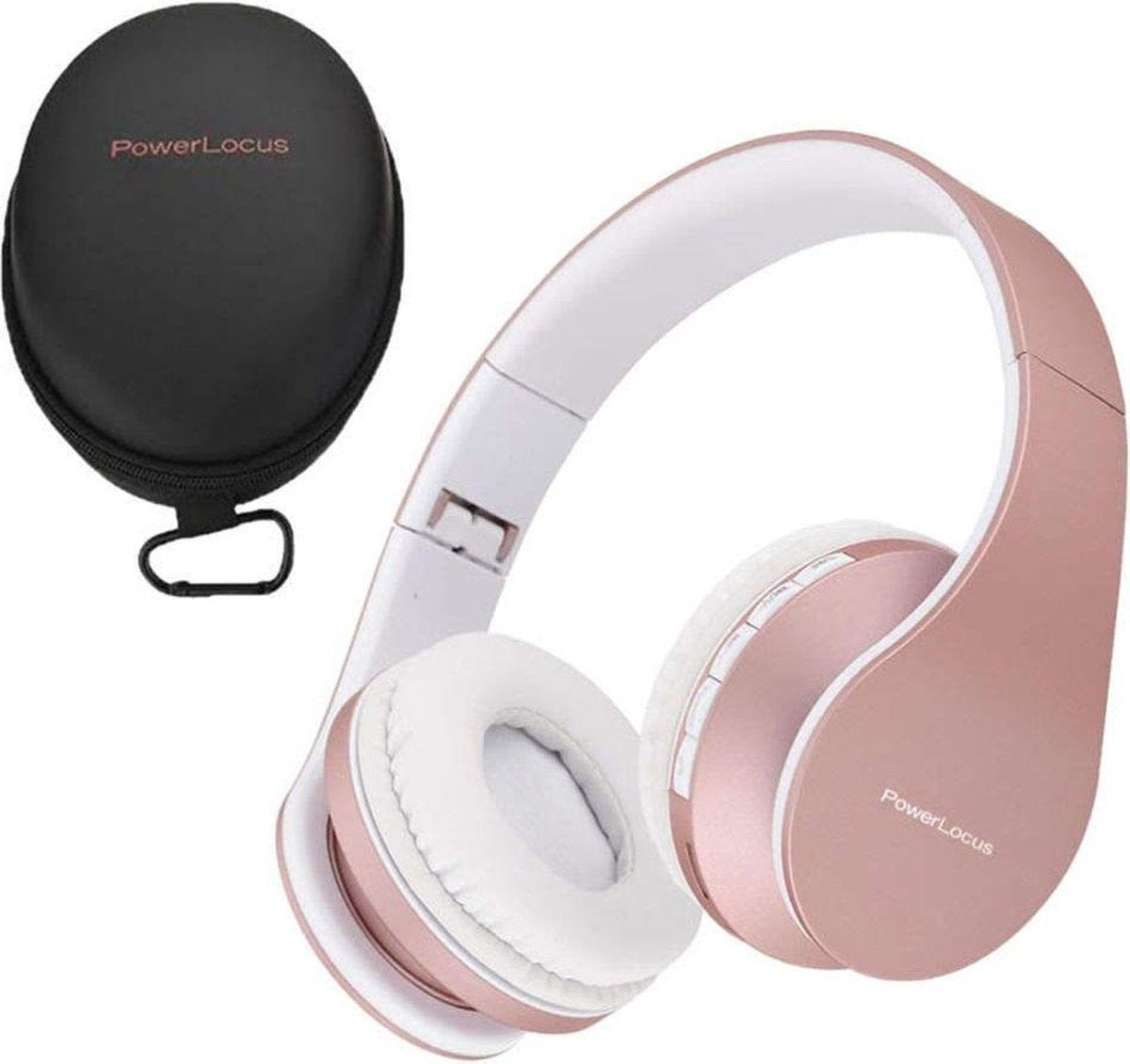 PowerLocus P1 draadloze Over-Ear Koptelefoon Inklapbaar - Bluetooth - Met microfoon – Rose Gold
